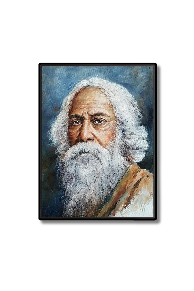 Rabindranath Tagore Laminated Photo - 5x7 Inches, Divine Blessings for Home & Office and Temple Decoration