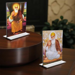 Guru Nanak Acrylic T-Style Photo Stand - 9x11 Inches, Compact and Stylish Spiritual Display, easily change 2 photos (Pack of 1) Guru Nanak Acrylic T-Style Photo Stand - 9x11 Inches, Compact and Stylish Spiritual Display, easily change 2 photos (Pack of 1)