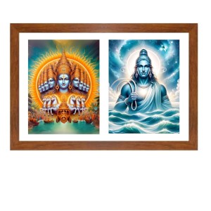 Lord surya and varuna Photo Frame - 17x21Inches - Spiritual Artwork for Home Decor, Puja Room and Office Decoration Lord surya and varuna Photo Frame - 17x21Inches - Spiritual Artwork for Home Decor, Puja Room and Office Decoration
