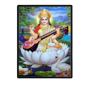 Saraswati Laminated Photo - 5x7 Inches, Divine Blessings for Home & Office and Temple Decoration Saraswati Laminated Photo - 5x7 Inches, Divine Blessings for Home & Office and Temple Decoration