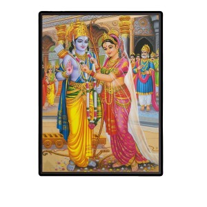 Ram Sita Laminated Photo - 5x7 Inches, Divine Blessings for Home & Office and Temple Decoration