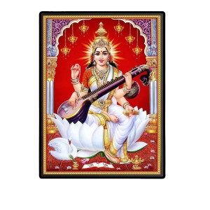 Saraswati Laminated Photo - 5x7 Inches, Divine Blessings for Home & Office and Temple Decoration Saraswati Laminated Photo - 5x7 Inches, Divine Blessings for Home & Office and Temple Decoration