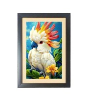 The parrot painting Black Photo Frame Funny Animal and Bird Cartoon Art