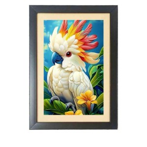 The parrot painting Black Photo Frame Funny Animal and Bird Cartoon Art The parrot painting Black Photo Frame Funny Animal and Bird Cartoon Art