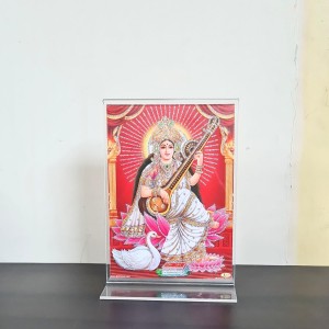 HiTechMart Saraswati Maa Acrylic Photo Frame, Hindu God Idol Picture for Home, Office and Mandir, Decorative Frame for Pooja and Gifting HiTechMart Saraswati Maa Acrylic Photo Frame, Hindu God Idol Picture for Home, Office and Mandir, Decorative Frame for Pooja and Gifting