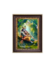 Sri krishana and Sri Radaha Digital Print Photo 6.7x8.7 inches - Vibrant Religious Wall Art for Home or Office Decor.