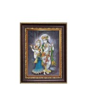 Sri Radha And Sri Krshina Digital Print Photo 6.7x8.7 inches - Vibrant Religious Wall Art for Home or Office Decor.