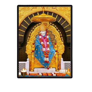 Sai Baba Laminated Photo - 5x7 Inches, Divine Blessings for Home & Office and Temple Decoration
