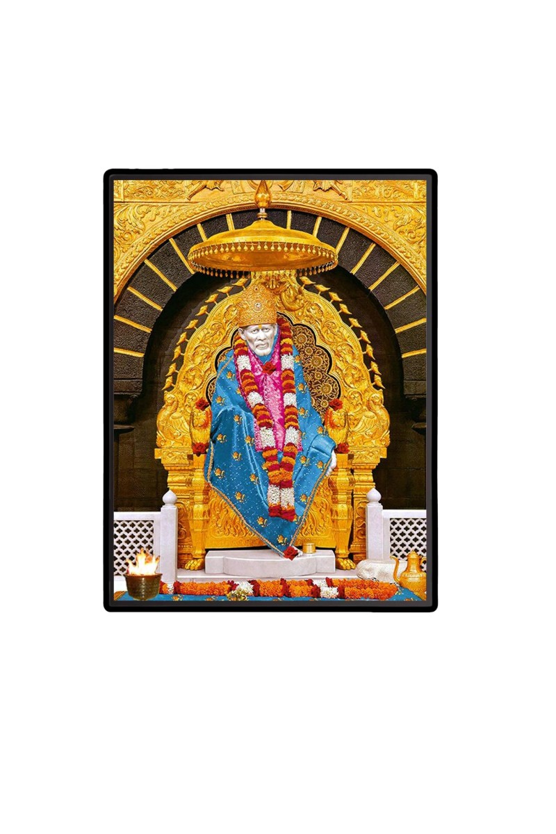 Sai Baba Laminated Photo - 5x7 Inches, Divine Blessings for Home & Office and Temple Decoration