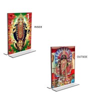 Debi Kali & Dakshineswar Kali Acrylic T-Style Photo Stand - 11x13 Inches, Compact and Stylish Spiritual Display, easily change 2 photos (Pack of 1)