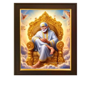 Shirdi Baba Wall Hanging And Tabletop Wooden Photo Frame for Home Decor (10 x 12 Inch) For Home Decor Shirdi Baba Wall Hanging And Tabletop Wooden Photo Frame for Home Decor (10 x 12 Inch) For Home Decor