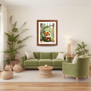 AI Funny Cute Baby Tiger Art Picture for Kids - 10x14 inches, Brown Color - Perfect Wall Decor for Children's Room