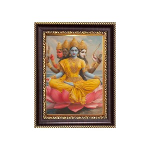 Sri Maa Laxmi Digital Print Photo 6.7x8.7 inches - Vibrant Religious Wall Art for Home, Office and Temple Decor.