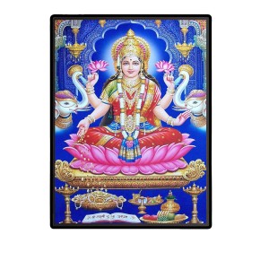 Lakshmi Laminated Photo - 5x7 Inches, Divine Blessings for Home & Office and Temple Decoration Lakshmi Laminated Photo - 5x7 Inches, Divine Blessings for Home & Office and Temple Decoration