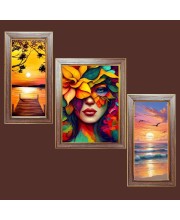 3-Pack Beautiful nature painting Photo Frames - 2 Pieces 10x17 Inch & 1 Piece 14x17 Inch - Rustic Wall Art for Home & Office Decor - Botanical Wall Hanging for Living Room, Bedroom, or Workspace 3-Pack Beautiful nature painting Photo Frames - 2 Pieces 10x17 Inch & 1 Piece 14x17 Inch - Rustic Wall Art for Home & Office Decor - Botanical Wall Hanging for Living Room, Bedroom, or Workspace