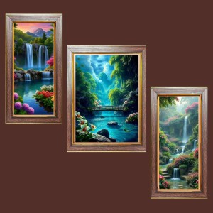 3-Pack Hidden Waterfalls of the Wild Photo Frames - 2 Pieces 6x13 Inch & 1 Piece 10x13 Inch - Rustic Wall Art for Home & Office Decor - Botanical Wall Hanging for Living Room, Bedroom, or Worksp 3-Pack Hidden Waterfalls of the Wild Photo Frames - 2 Pieces 6x13 Inch & 1 Piece 10x13 Inch - Rustic Wall Art for Home & Office Decor - Botanical Wall Hanging for Living Room, Bedroom, or Worksp