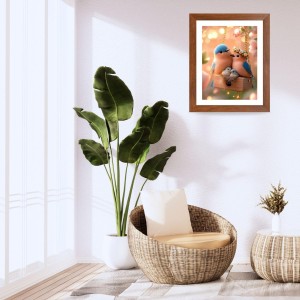 AI Funny Cute Birds Art Picture for Kids - 10x14 inches, Brown Color - Perfect Wall Decor for Children's Room