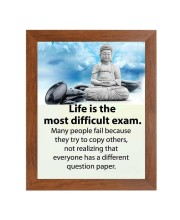 Buddha & His Famous Quote Photo Frame - Brown Frame, Perfect for Office & Wall Decoration, Ideal Gift