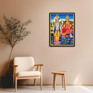 Vishnu & Lakshmi Laminated Photo - 5x7 Inches, Divine Blessings for Home & Office and Temple Decoration Vishnu & Lakshmi Laminated Photo - 5x7 Inches, Divine Blessings for Home & Office and Temple Decoration
