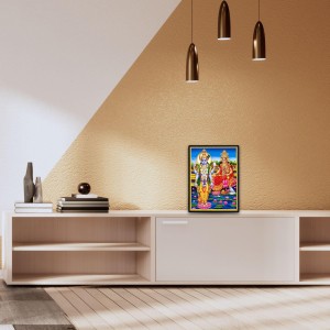 Vishnu & Lakshmi Laminated Photo - 5x7 Inches, Divine Blessings for Home & Office and Temple Decoration Vishnu & Lakshmi Laminated Photo - 5x7 Inches, Divine Blessings for Home & Office and Temple Decoration