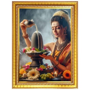 Shiva linga Photo Frame - 10x14 Inches, Brown Wooden Frame for Home, Office & Temple Decoration Shiva linga Photo Frame - 10x14 Inches, Brown Wooden Frame for Home, Office & Temple Decoration