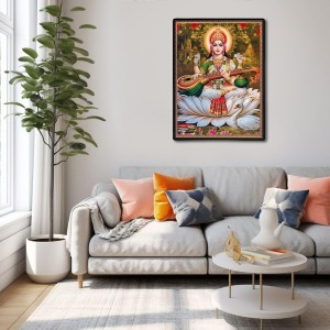 Saraswati Laminated Photo - 5x7 Inches, Divine Blessings for Home & Office and Temple Decoration Saraswati Laminated Photo - 5x7 Inches, Divine Blessings for Home & Office and Temple Decoration