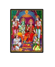 Sri Ram Darbar Laminated Photo (9x11 Inches Without glass) Divine Blessings for Table and Walls,Home & Office and Temple Decoration