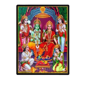 Sri Ram Darbar Laminated Photo (9x11 Inches Without glass) Divine Blessings for Table and Walls,Home & Office and Temple Decoration