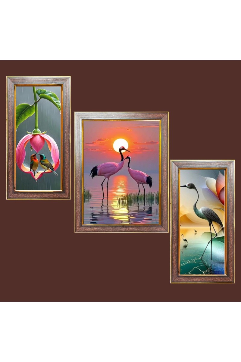 3-Pack Natureâ€™s best healing view Photo Frames - 2 Pieces 6x13 Inch & 1 Piece 10x13 Inch - Rustic Wall Art for Home & Office Decor - Botanical Wall Hanging for Living Room, Bedroom, or Workspa