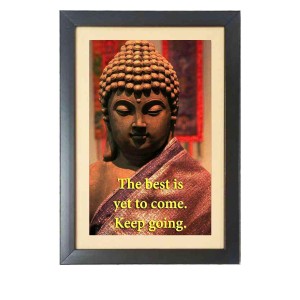 Buddha & His Famous Quote Photo Frame - Brown Frame, 11x15 Inches, Perfect for Office & Wall Decoration, Ideal Gift