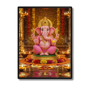 Ganesh Laminated Photo - 5x7 Inches, Divine Blessings for Home & Office and Temple Decoration Ganesh Laminated Photo - 5x7 Inches, Divine Blessings for Home & Office and Temple Decoration