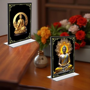 Buddha Acrylic T-Style Photo Stand - 5x7 Inches, Compact and Stylish Spiritual Display, easily change 2 photos (Pack of 1) Buddha Acrylic T-Style Photo Stand - 5x7 Inches, Compact and Stylish Spiritual Display, easily change 2 photos (Pack of 1)
