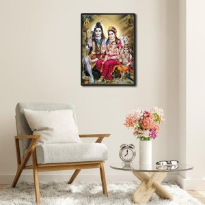 Shiva Family Laminated Photo - 5x7 Inches, Divine Blessings for Home & Office and Temple Decoration Shiva Family Laminated Photo - 5x7 Inches, Divine Blessings for Home & Office and Temple Decoration