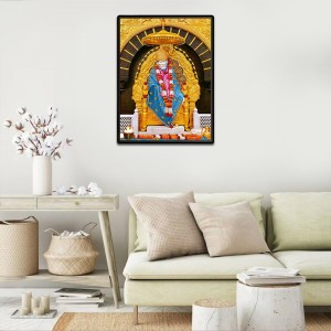 Sai Baba Laminated Photo - 5x7 Inches, Divine Blessings for Home & Office and Temple Decoration