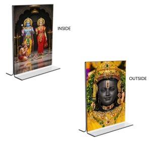Sri Ram & Ram Lalla Acrylic T-Style Photo Stand, Compact and Stylish Spiritual Display, easily change 2 photos (Pack of 1) Sri Ram & Ram Lalla Acrylic T-Style Photo Stand, Compact and Stylish Spiritual Display, easily change 2 photos (Pack of 1)
