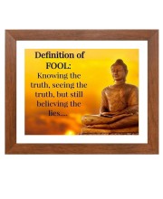 Buddha & His Famous Quote Photo Frame - Brown Frame, Perfect for Office & Wall Decoration, Ideal Gift