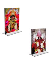 Car Desk/Table Top Maa Tara Acrylic T-Style Photo Stand - 2.5x3.5 Inches, Compact and Stylish Spiritual Display, easily change 2 photos (Pack of 1)