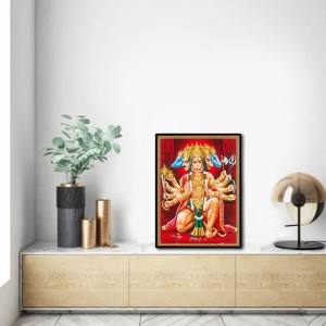 Panchamukhi Hanuman Laminated Photo - 13x15 Inches, Divine Blessings for Home & Office and Temple Decoration