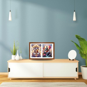Lord bramha and shiva Photo Frame - 11x15Inches - Spiritual Artwork for Home Wall Decoration, Puja Room and Office Decoration and Gifting Lord bramha and shiva Photo Frame - 11x15Inches - Spiritual Artwork for Home Wall Decoration, Puja Room and Office Decoration and Gifting