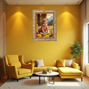 Baby Krishna Digital Print Photo 12.7x14.7 inches (I6109) - Vibrant Religious Wall Art for Home or Office Decor. Baby Krishna Digital Print Photo 12.7x14.7 inches (I6109) - Vibrant Religious Wall Art for Home or Office Decor.