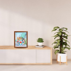 AI Funny Doremon Art Picture for Kids - 10x14 inches, Brown Color - Perfect Wall Decor for Children's Room