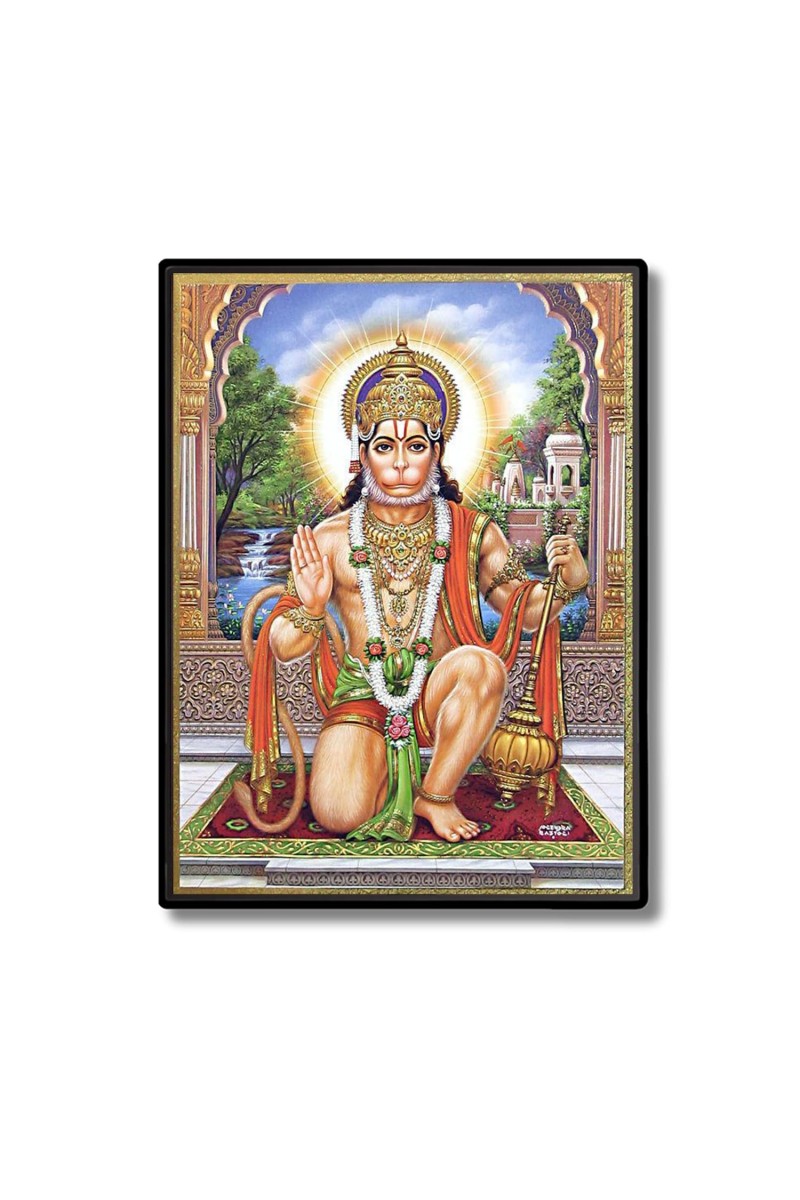 Sri Hanuman Laminated Photo (11x13 Inches) Divine Blessings for Home & Office and Temple Decoration