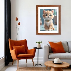 AI Funny Cute Cat Art Picture for Kids - 10x14 inches, Brown Color - Perfect Wall Decor for Children's Room AI Funny Cute Cat Art Picture for Kids - 10x14 inches, Brown Color - Perfect Wall Decor for Children's Room