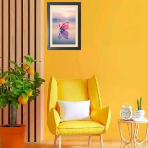 Beautiful butterfly flies in the sunset Black Photo Frame Funny Animal and Bird Cartoon Art Beautiful butterfly flies in the sunset Black Photo Frame Funny Animal and Bird Cartoon Art
