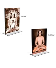 Mahavatar Babaji Acrylic T-Style Photo Stand - 11x13 Inches, Compact and Stylish Spiritual Display, easily change 2 photos (Pack of 1)