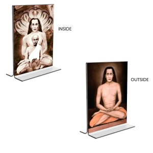 Mahavatar Babaji Acrylic T-Style Photo Stand - 5x7 Inches, Compact and Stylish Spiritual Display, easily change 2 photos (Pack of 1) Mahavatar Babaji Acrylic T-Style Photo Stand - 5x7 Inches, Compact and Stylish Spiritual Display, easily change 2 photos (Pack of 1)