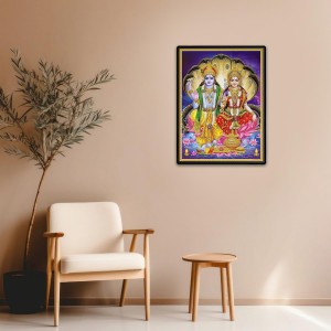Vishnu & Lakshmi Laminated Photo - 13x15 Inches, Divine Blessings for Home & Office and Temple Decoration Vishnu & Lakshmi Laminated Photo - 13x15 Inches, Divine Blessings for Home & Office and Temple Decoration