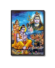 Rama Worshipped Shiva Laminated Photo - 11x13 Inches, Divine Blessings for Home & Office and Temple Decoration