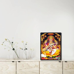 Saraswati Laminated Photo - 5x7 Inches, Divine Blessings for Home & Office and Temple Decoration Saraswati Laminated Photo - 5x7 Inches, Divine Blessings for Home & Office and Temple Decoration