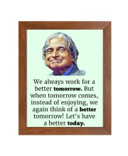 A P J Abdul Kalam & Famous Quote Brown Frame, 10x14InchesInspirational Wall Art for Office, Home DecorIdeal Spiritual Gift